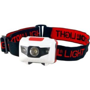 čelovka 40 lm, 1 W + 2 červené LED, ABS plast